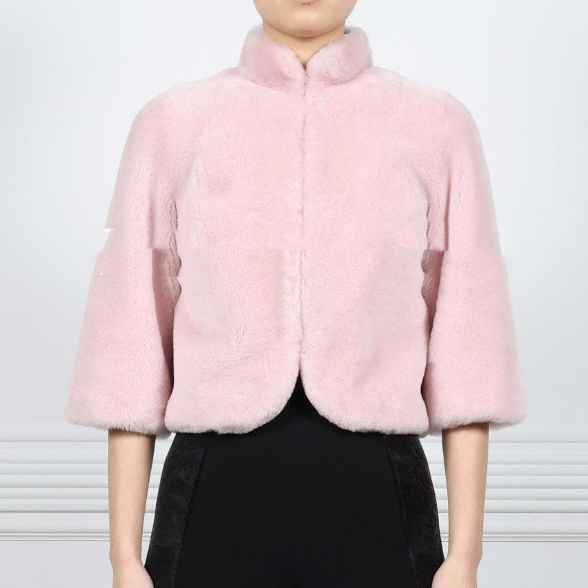 Blush Frost Cropped Winter Jacket