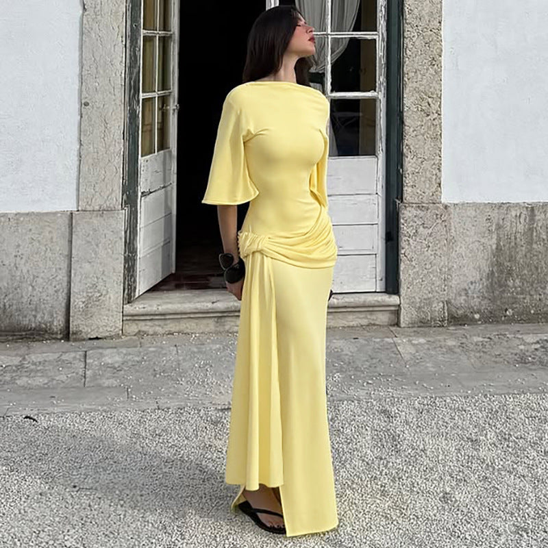 The Draped Ribbon Dress — Soleil