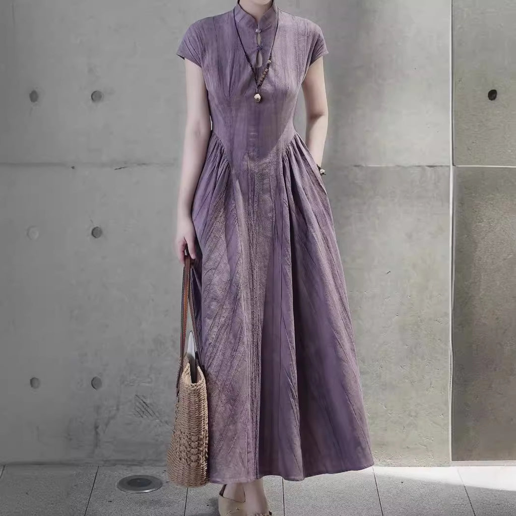 The Quiet Qipao Dress — Dusky Orchid