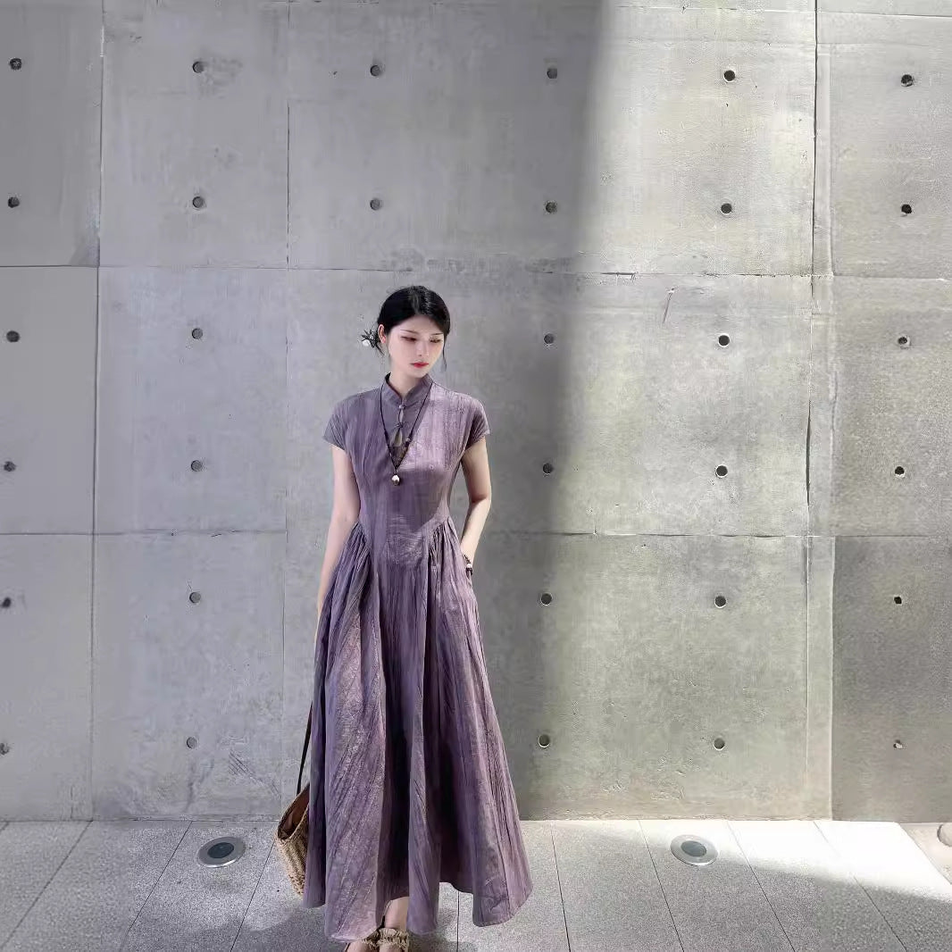 The Quiet Qipao Dress — Dusky Orchid
