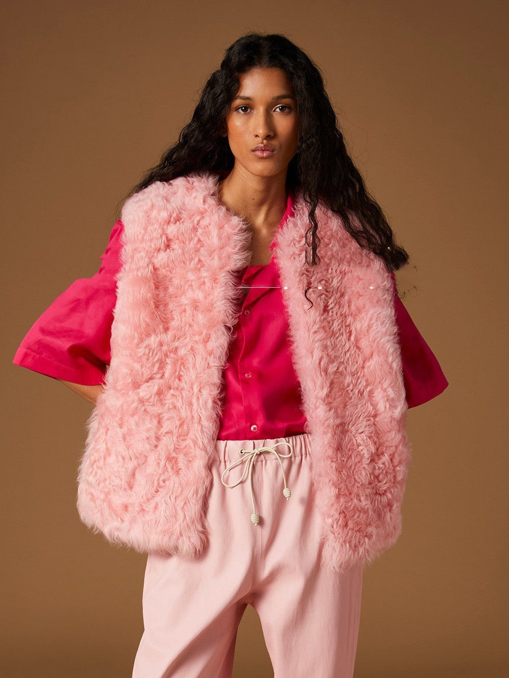 Winter Quiet Texture Coat & Vest — Blush