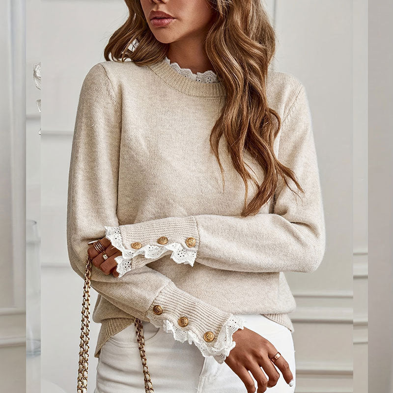 The Lace-Edge Knit — Oatmeal