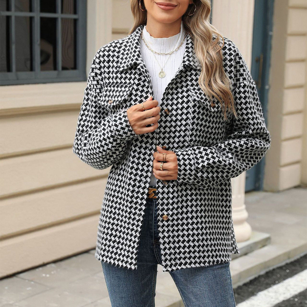 The Quiet Pattern Overshirt – Monochrome