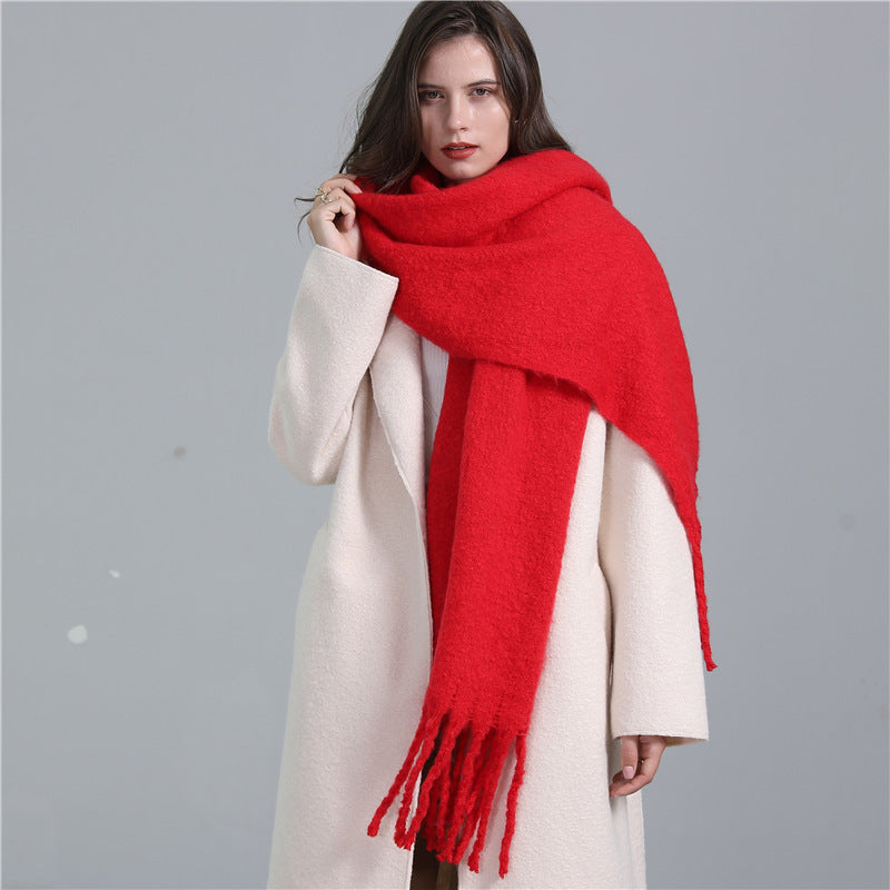 The Winter Wrap Scarf — Deep Garnet