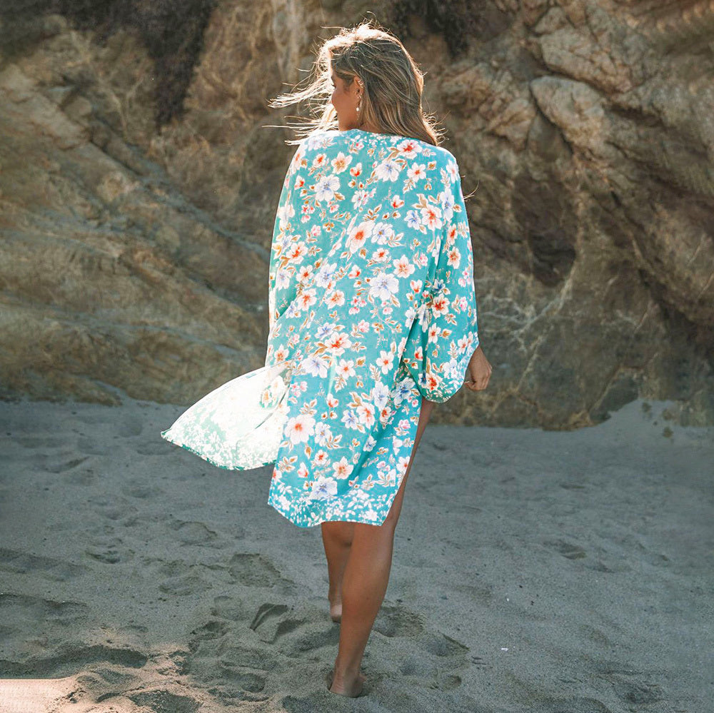 Sheer Drift Layer — Seafoam Print