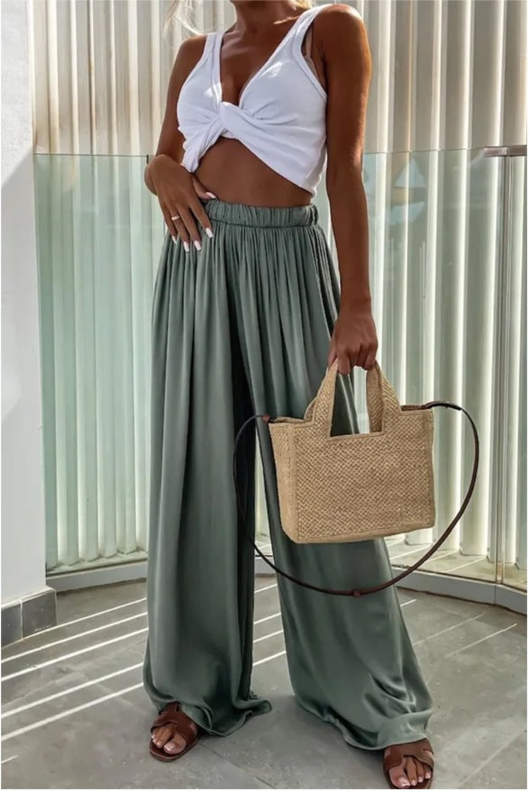 The Fluid Wide-Leg Pant — Sage Drift