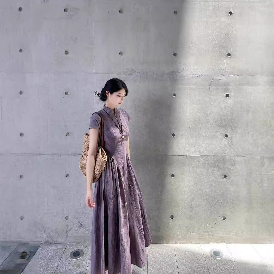 The Quiet Qipao Dress — Dusky Orchid