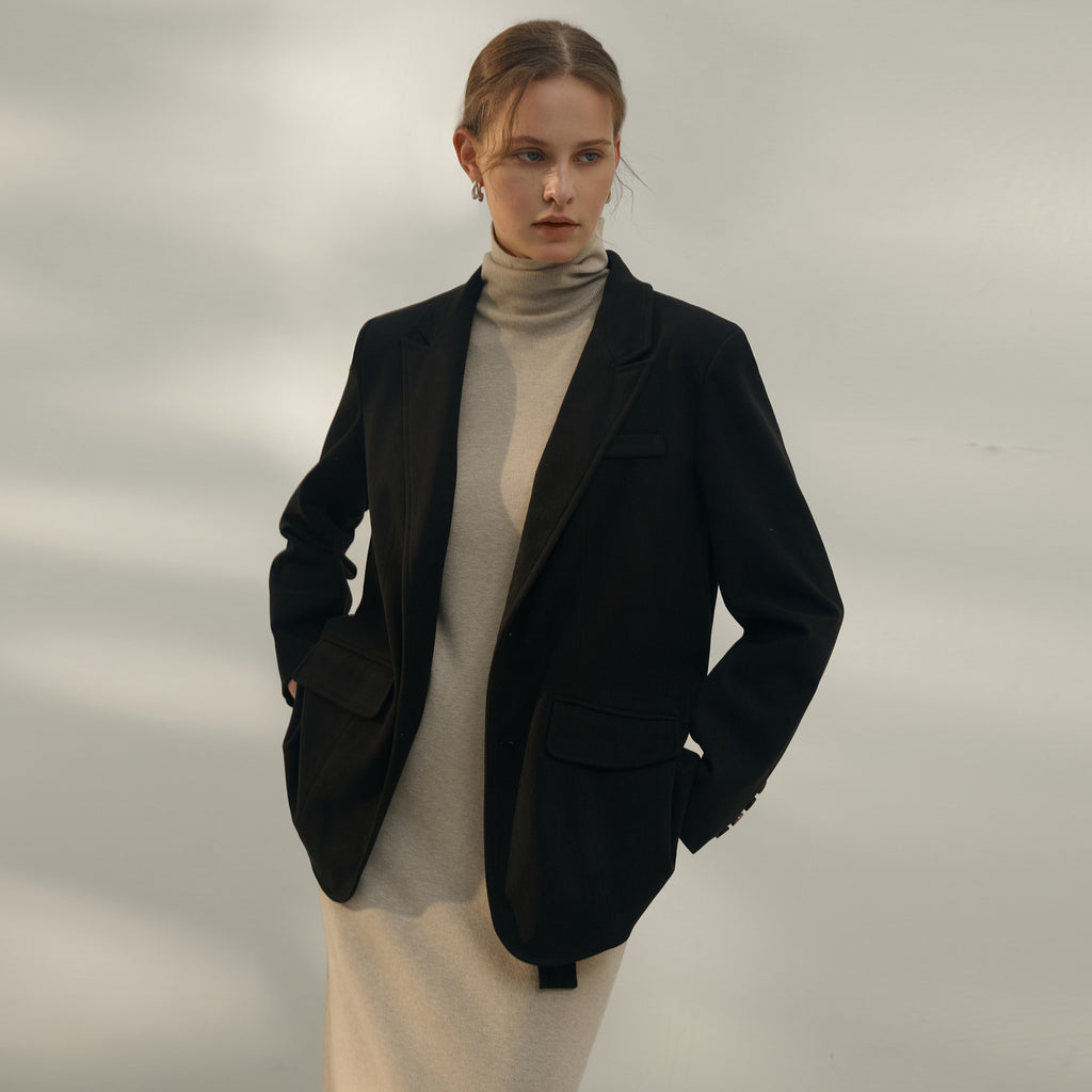 The Soft Structure Blazer – Charcoal Black