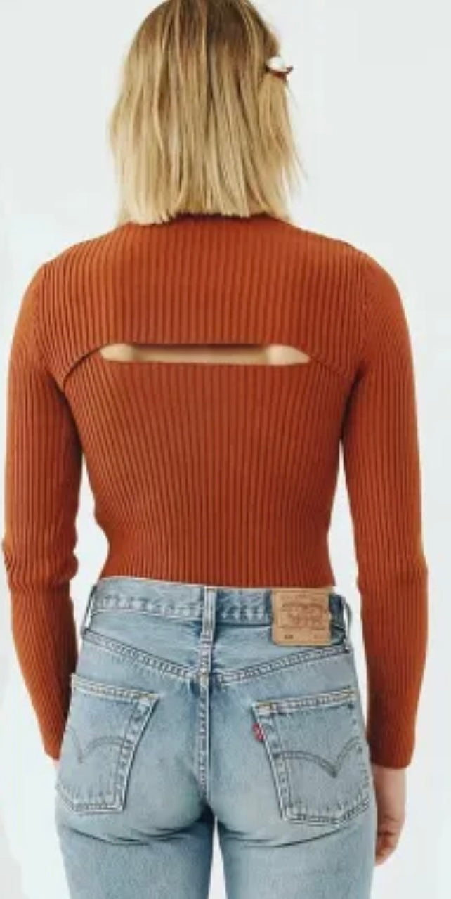 The Layered Cutout Knit — Burnt Terra blends
