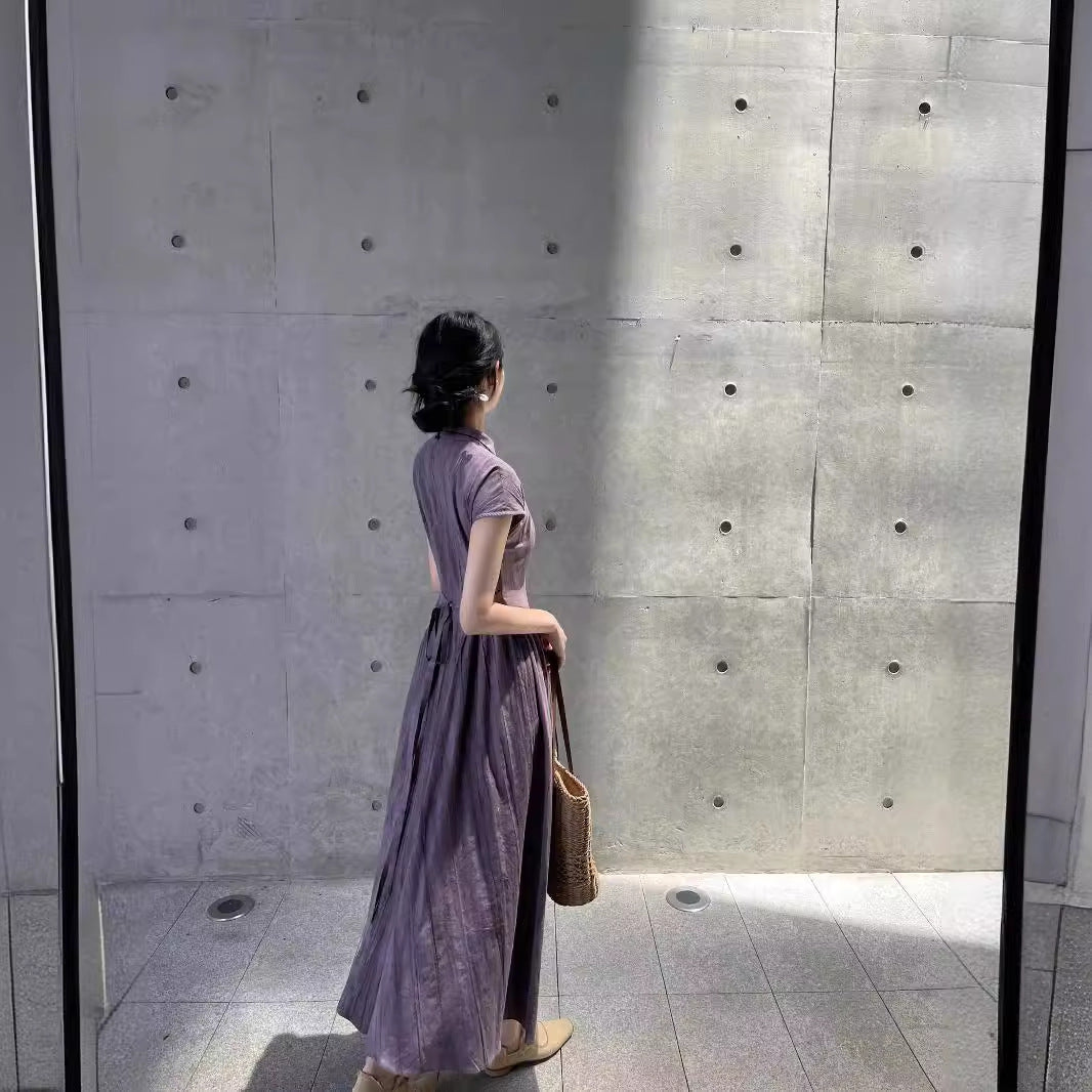 The Quiet Qipao Dress — Dusky Orchid
