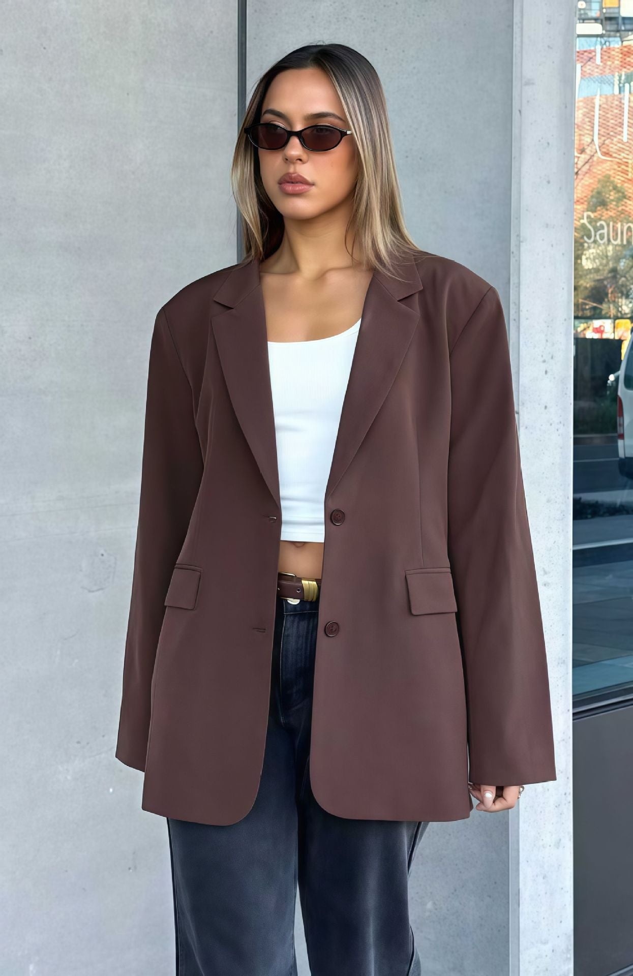 The Oversized Blazer — Cocoa