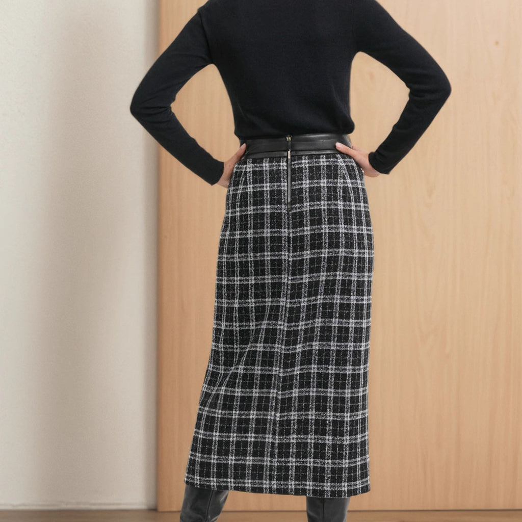 The Plaid Knit Skirt — Clay Grid