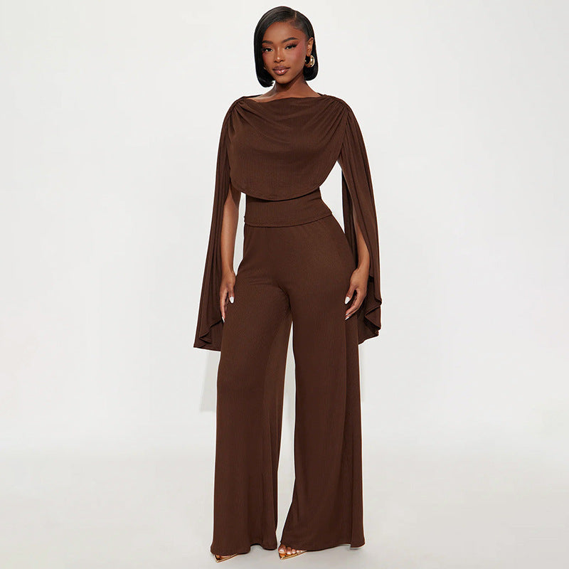 The Draped Cape Set — Deep Cocoa
