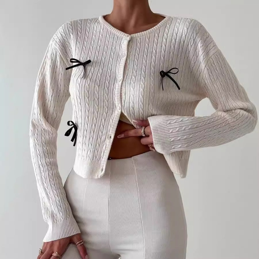 The Ribbon Whisper Knit Cardigan – Ivory