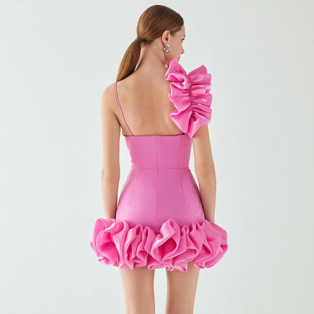 The Rosette Sculpture Dress – Blossom Pink