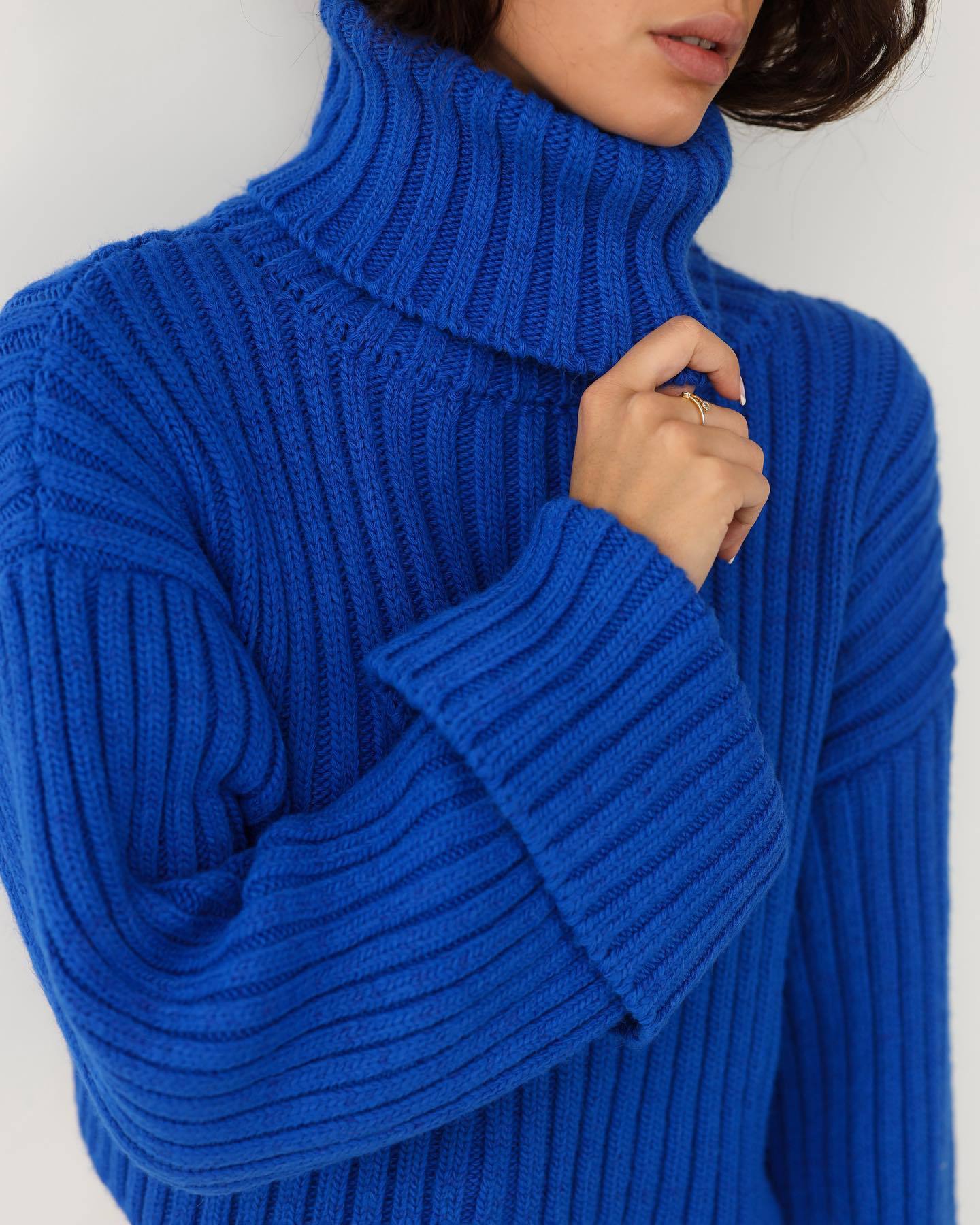 Deep Blue Winter Turtleneck