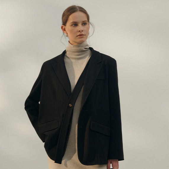 The Soft Structure Blazer – Charcoal Black