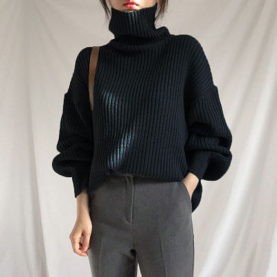 The Quiet Turtleneck Knit — Coal